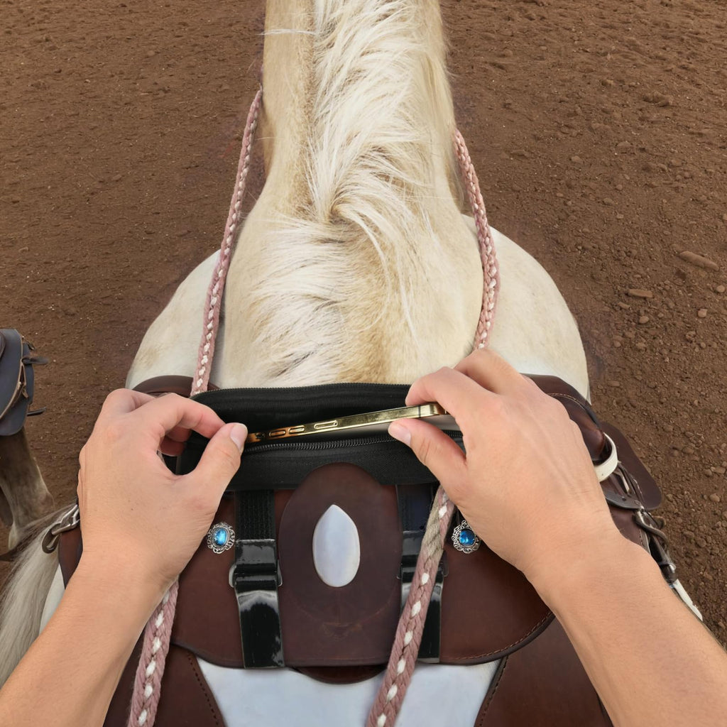 Horse Saddle Bag with Pommel Pocket and Cell Phone Holder K962