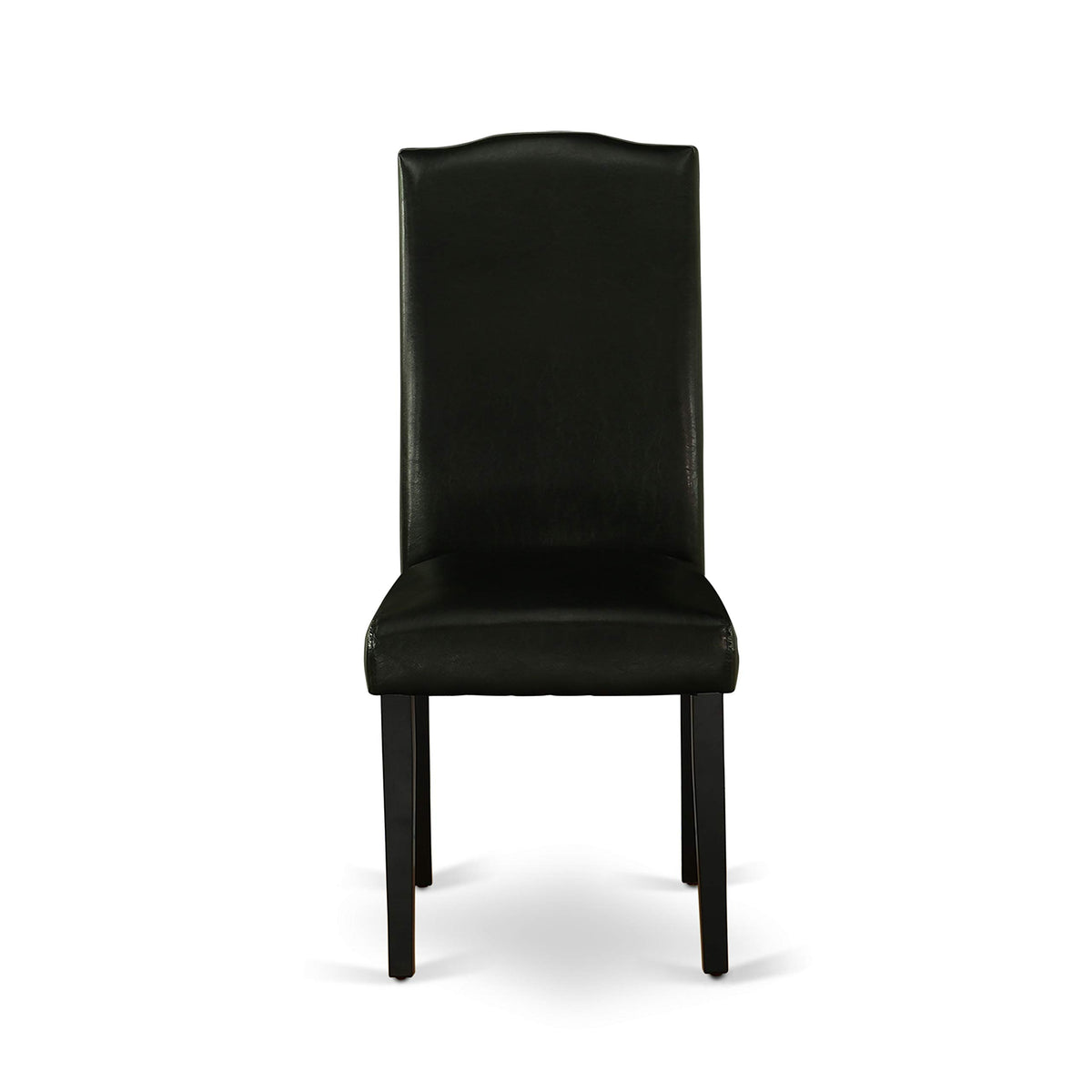 5 Piece Round Dining Table Set with 4 Black Faux Leather Chairs H9259