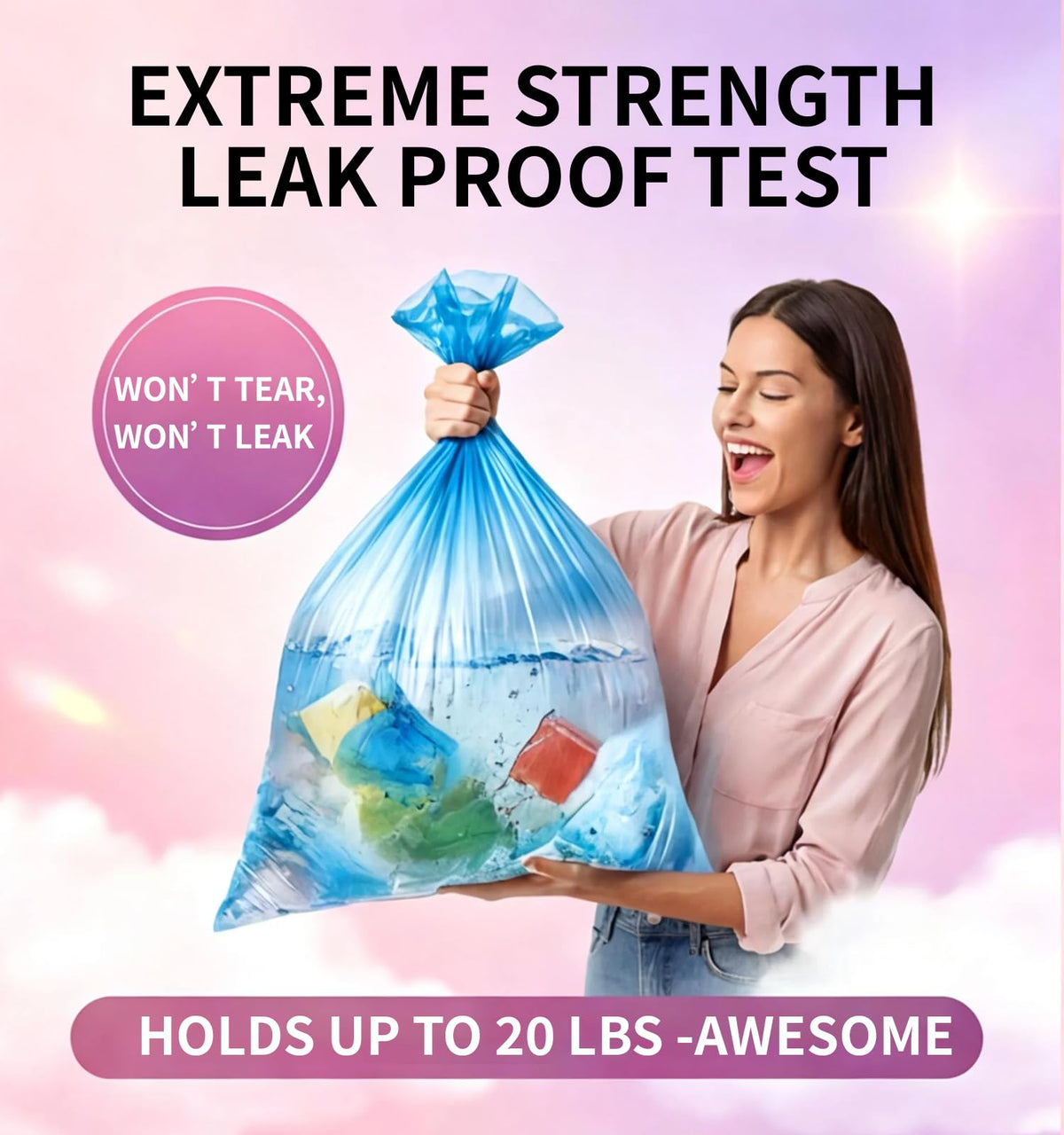 4 Gallon 0.86 Mil Unscented 150 Count Small Trash Bags H87725