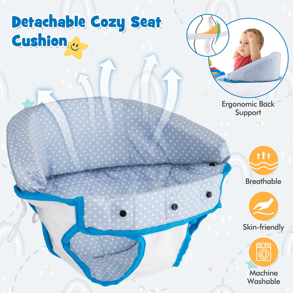 Blue 5 in 1 Foldable Baby Walker with Wheels Z241