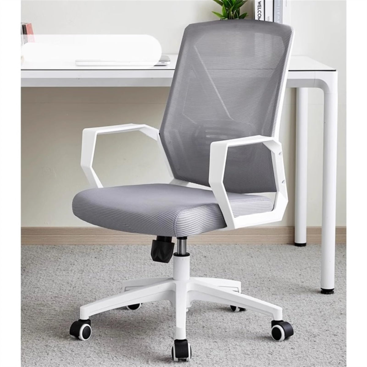 Adjustable Swivel Ergonomic Mid-Back Mesh Office Chair with Wheels Q31264