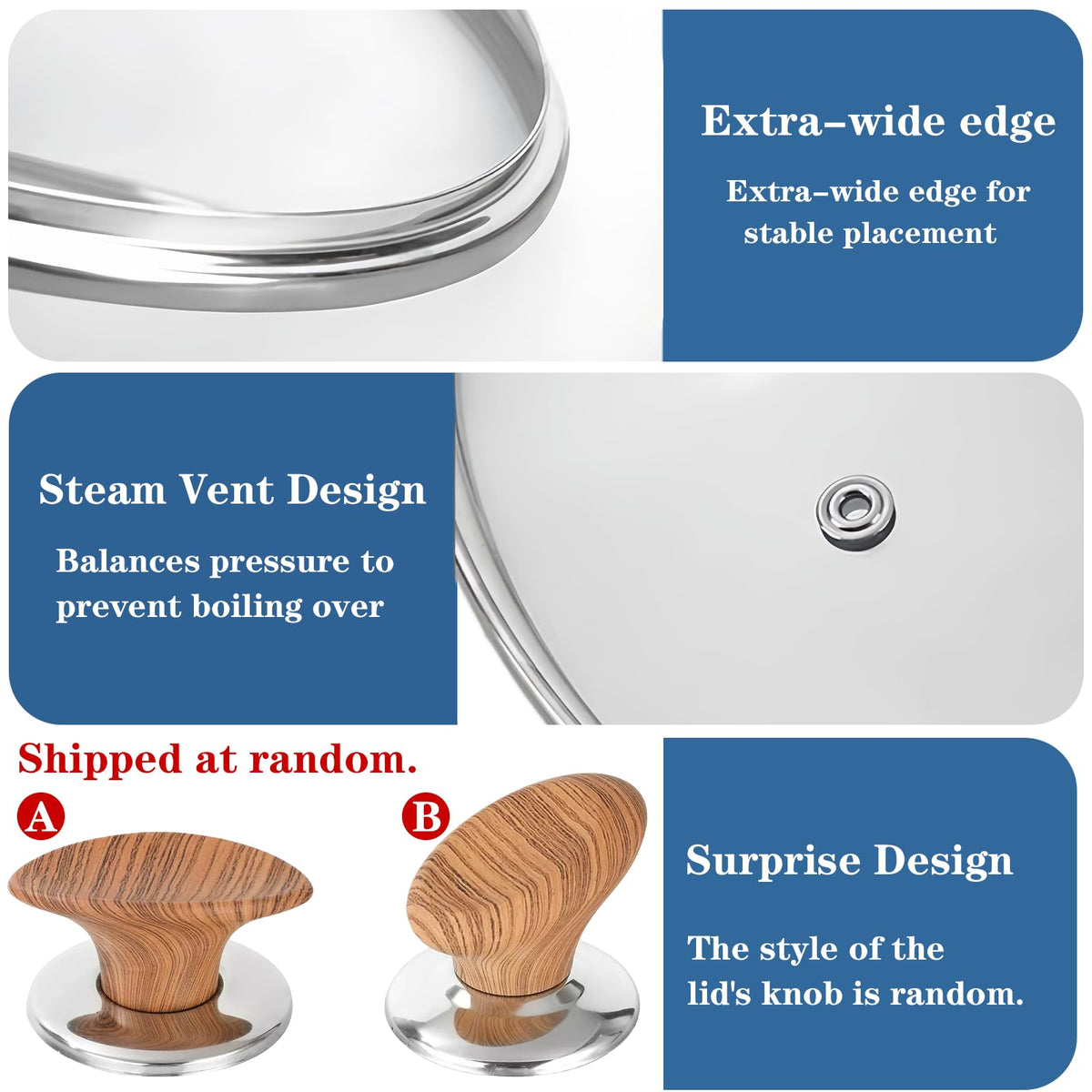 9.5 Inch Glass Lid with Knob F36574
