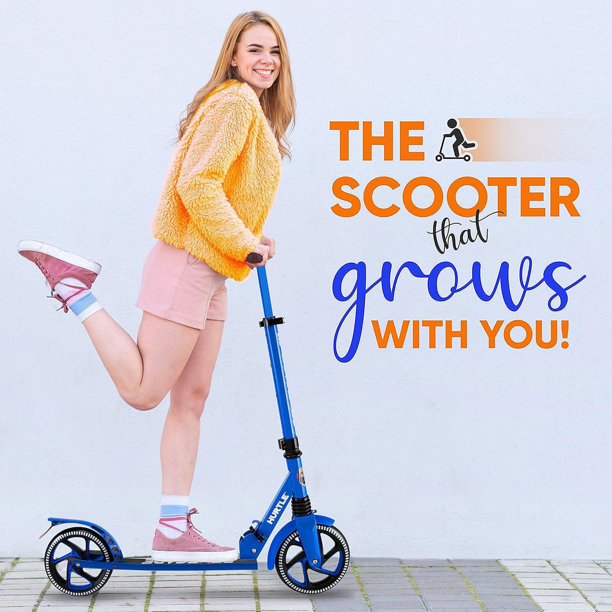 2-Wheel Folding Kick Scooter with Adjustable T-Bar Handlebar R422026
