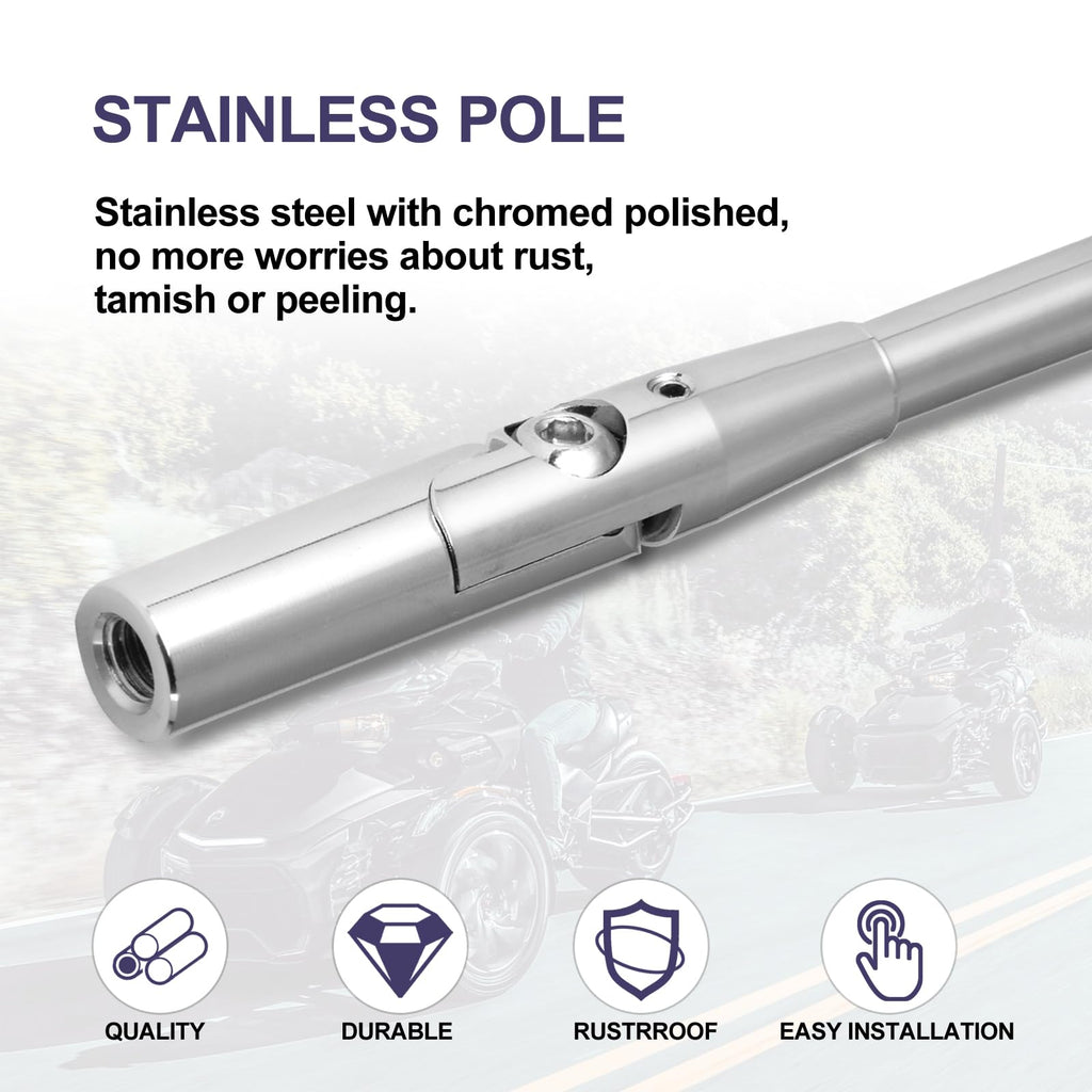2 Pack Stainless Steel Flag Pole Mount Kit with 6pcs Flags A305088
