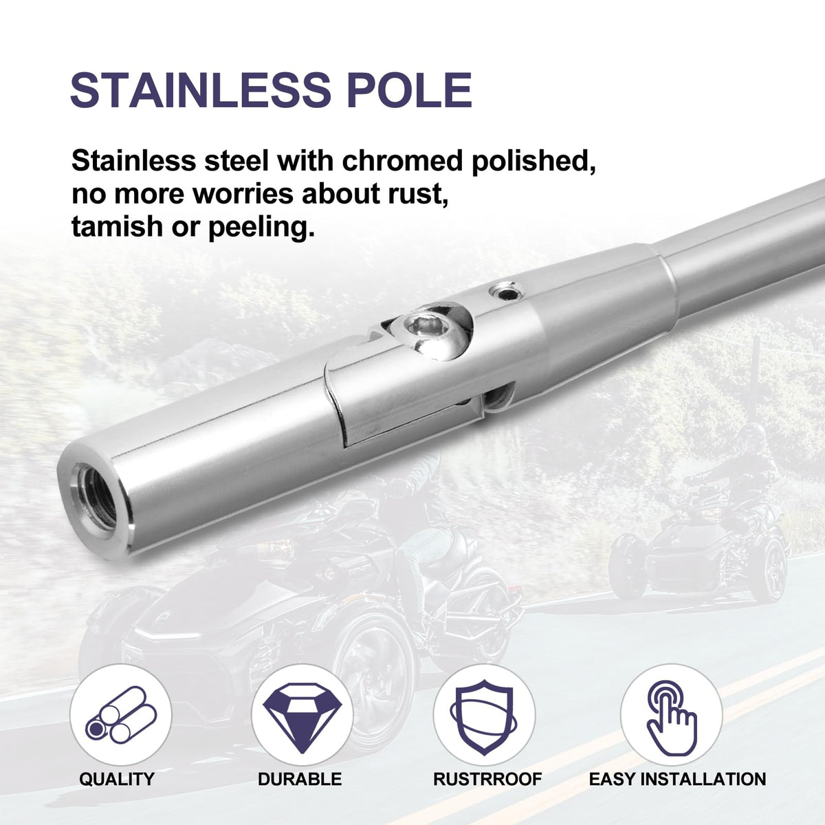 2 Pack Stainless Steel Flag Pole Mount Kit with 6pcs Flags A305088
