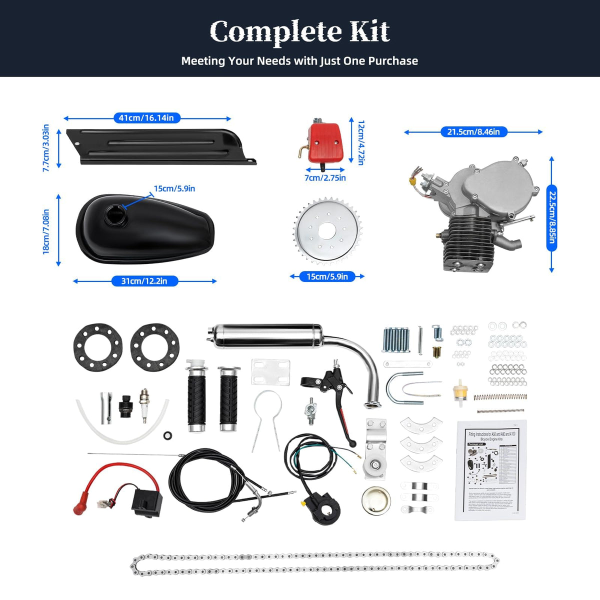 2 Stroke Bicycle Engine Kit with 36 Tooth Sprocket K8228