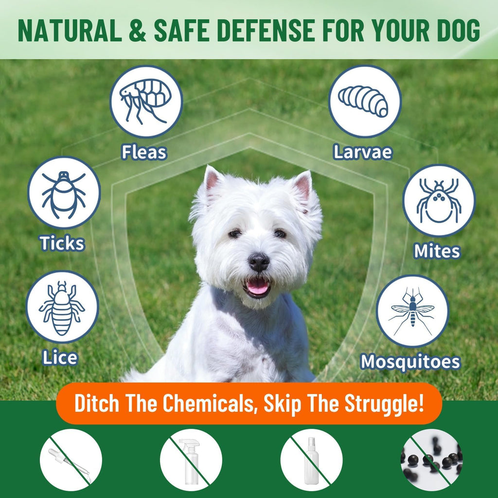 Natural Flea and Tick Prevention for Dogs, 60ml O85463