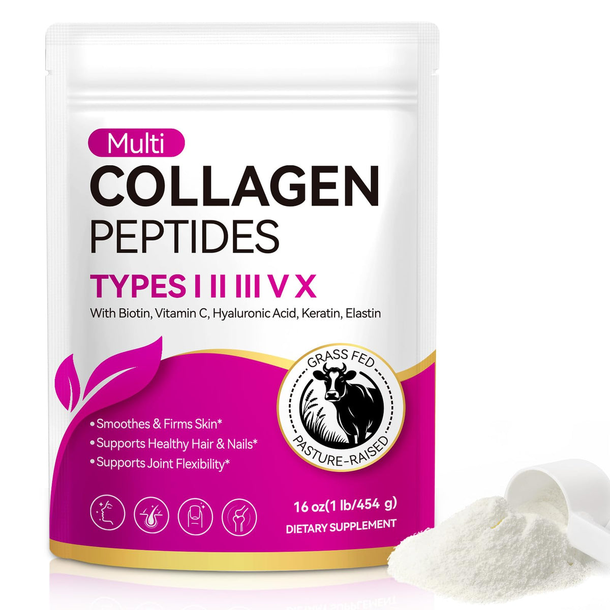 Unflavored Hydrolyzed Collagen Peptides Powder 16 OZ L9284
