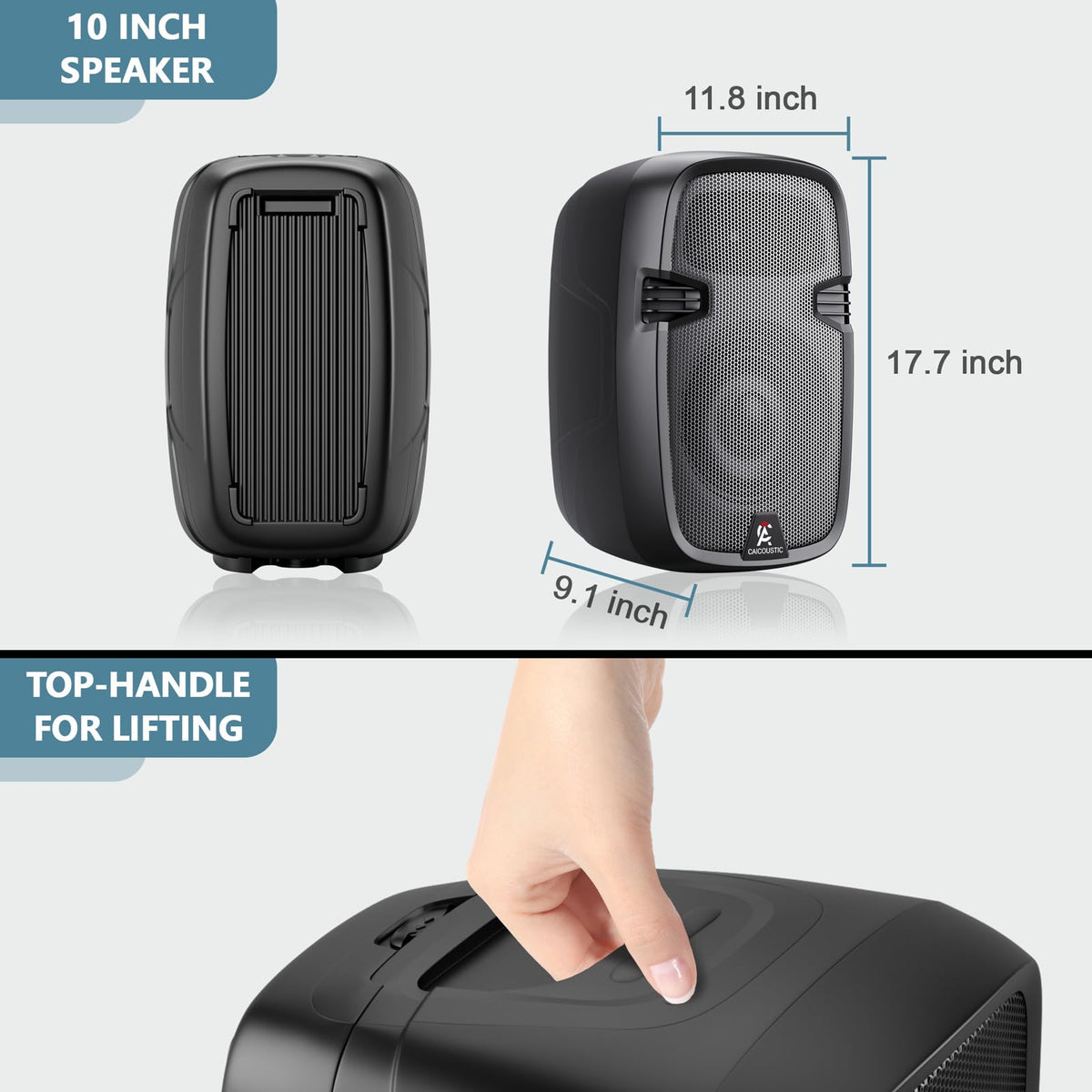 Portable 8-Channel PA System with Bluetooth and 2 Speaker Stands S176