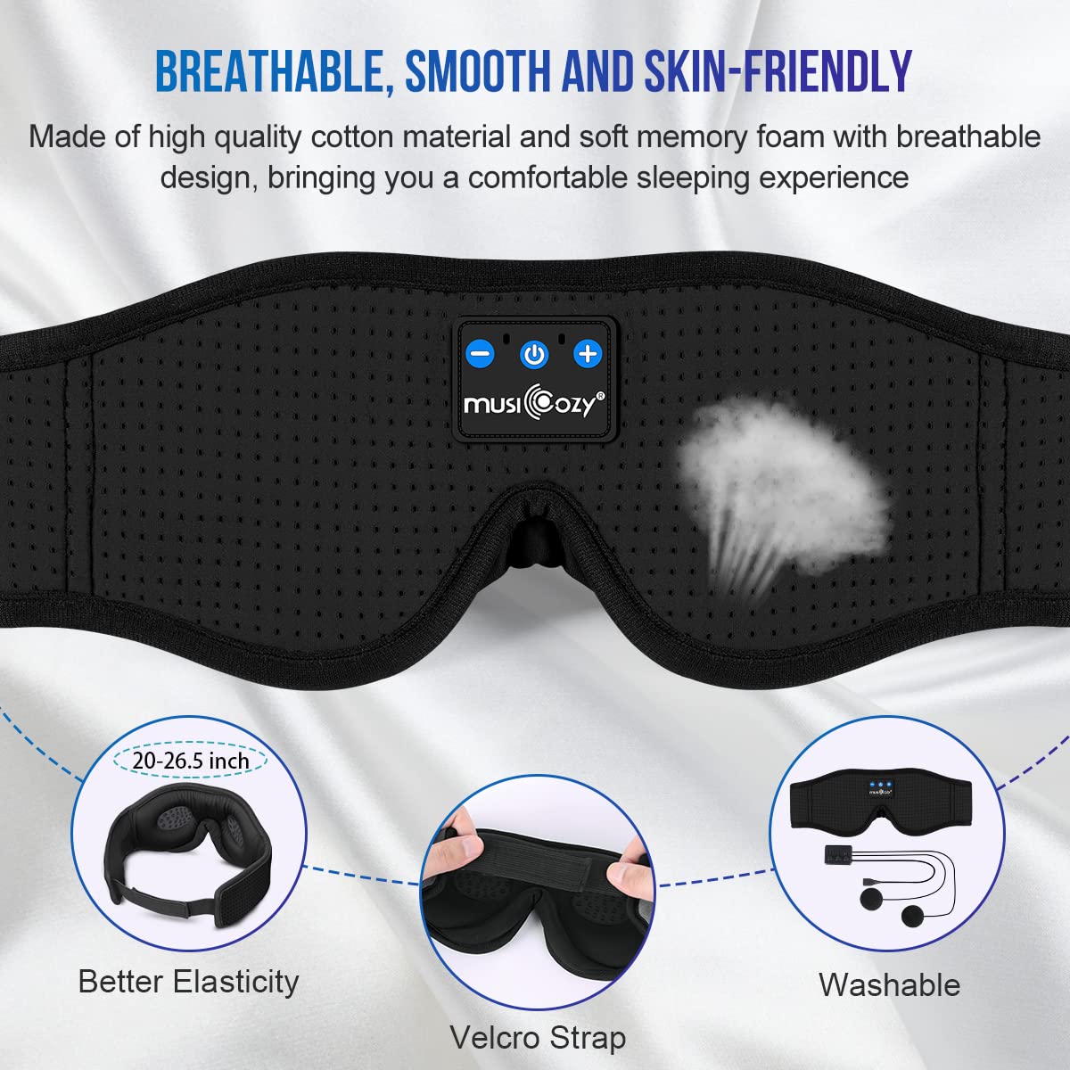 3D Bluetooth Sleep Mask Headphones Pack of 2 H390651