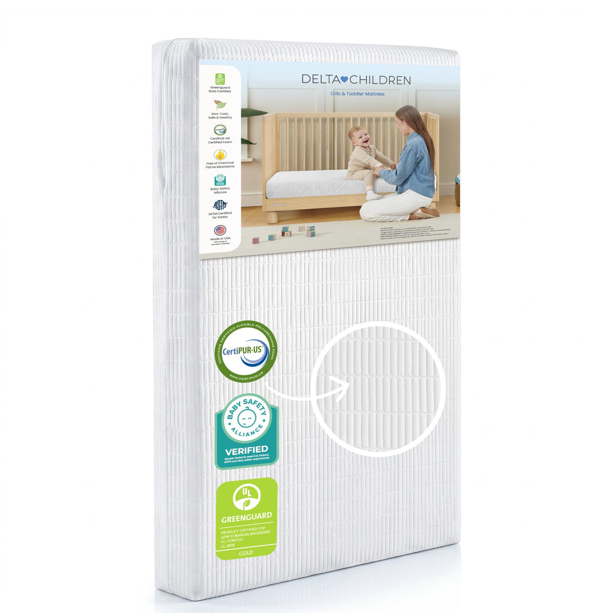 Dual Sided Baby Crib and Toddler Mattress B91354