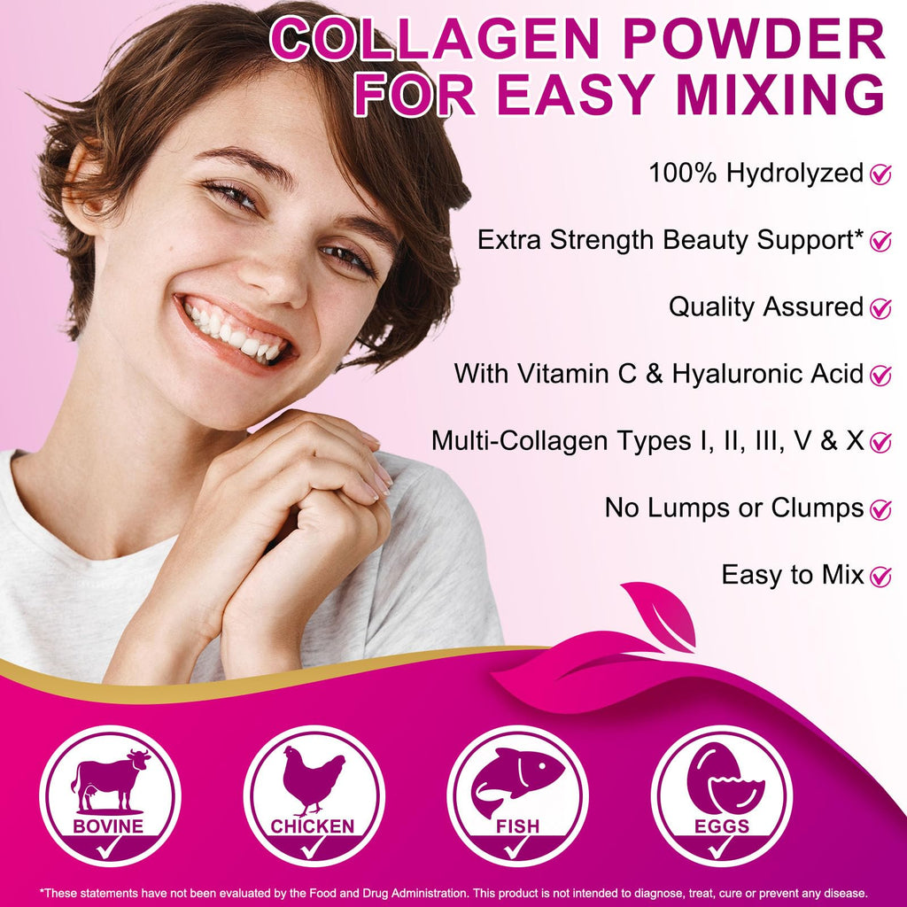 Unflavored Hydrolyzed Collagen Peptides Powder 16 OZ L9284