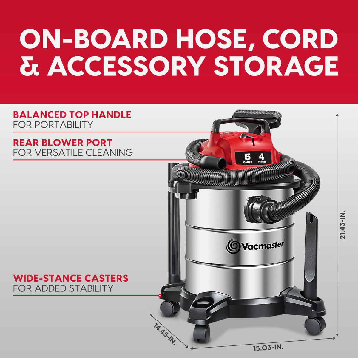 5-Gal Stainless Steel Wet/Dry Vac G994