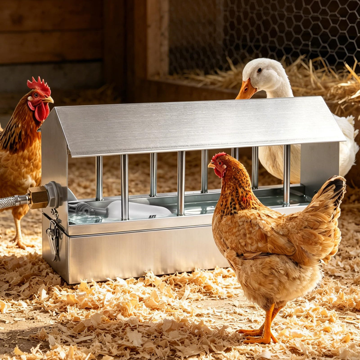 Stainless Steel Automatic Chicken Waterer with Float Valve G432245