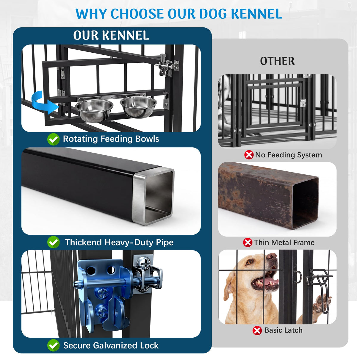 10×10FT Outdoor Dog Kennel with Roof W243