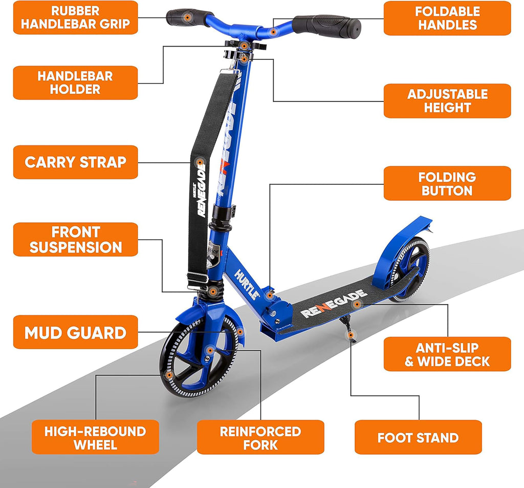 2-Wheel Folding Kick Scooter with Adjustable T-Bar Handlebar R422026