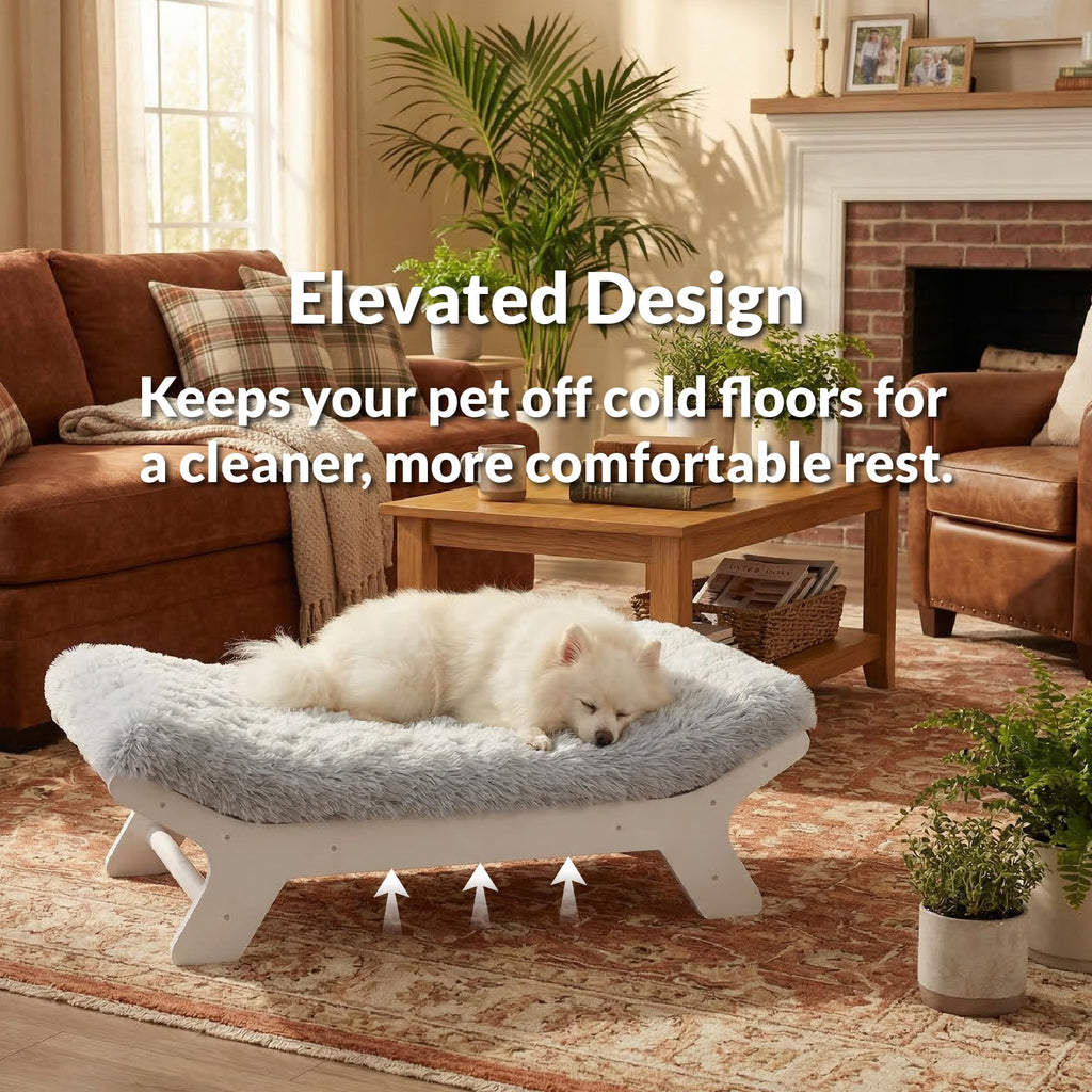 Wood Dog Bed Frame with Foam Mattress K2038