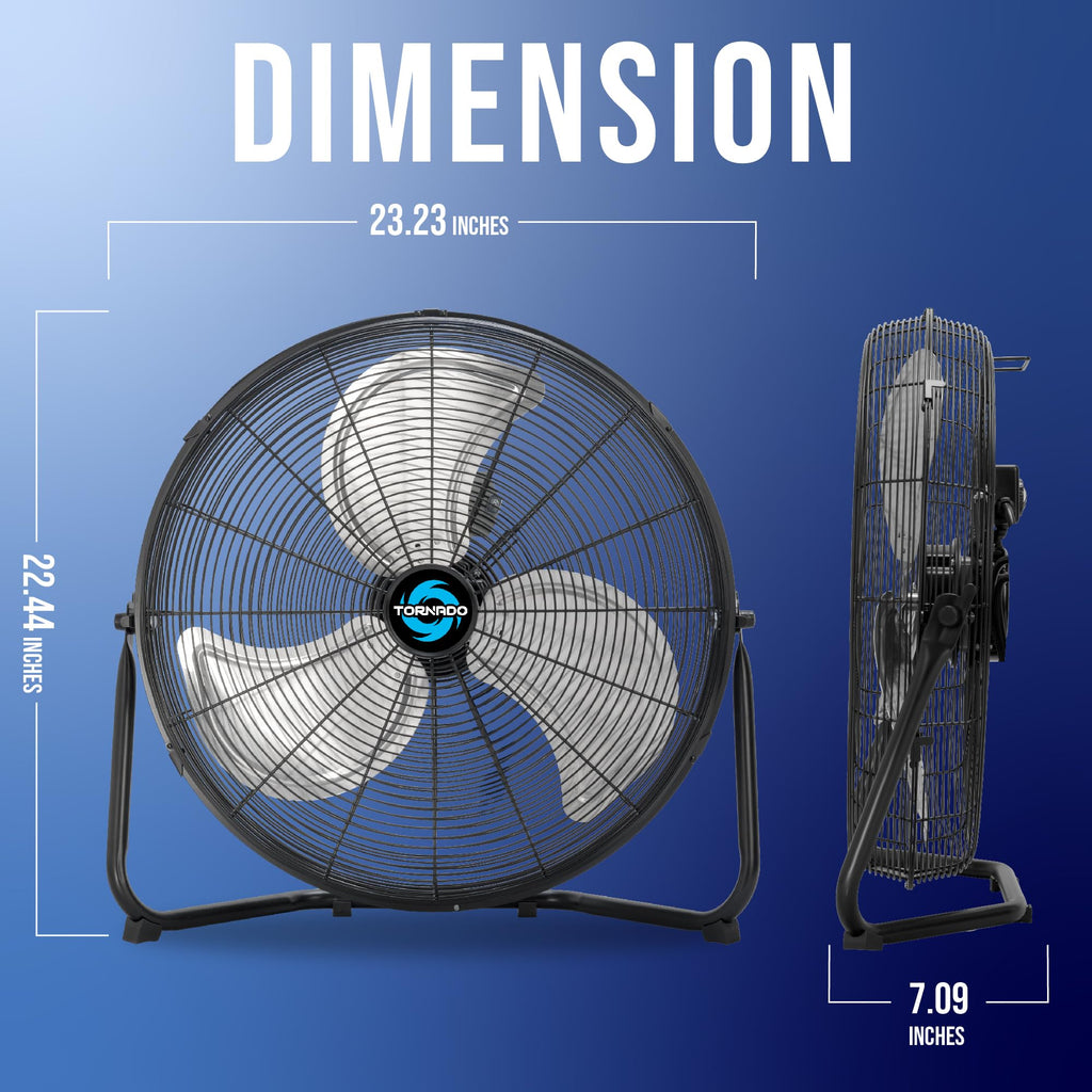18" and 20" High Velocity Metal Floor Fans, 3-Speed U888