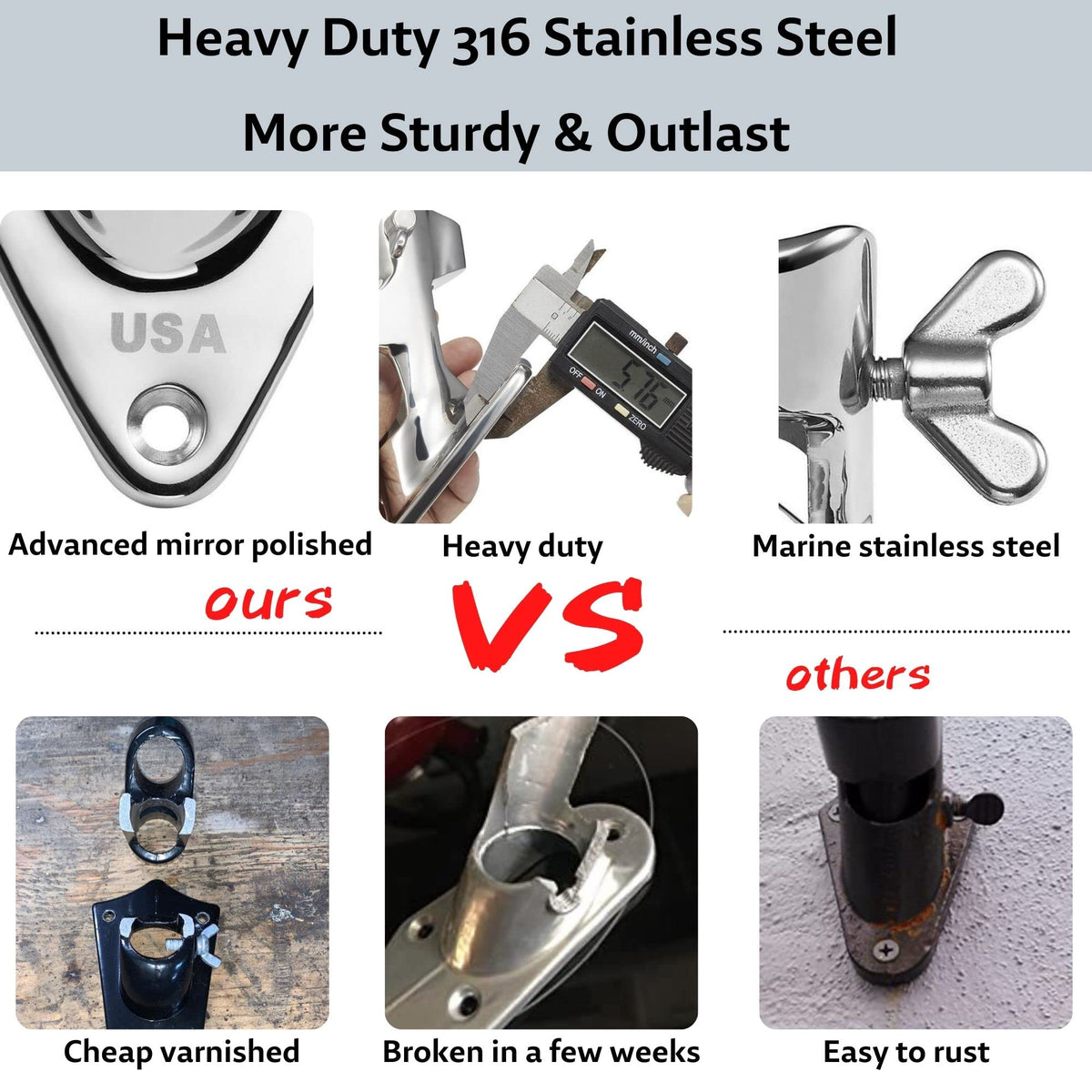 1 Inch Stainless Steel Flag Pole Holder P7766