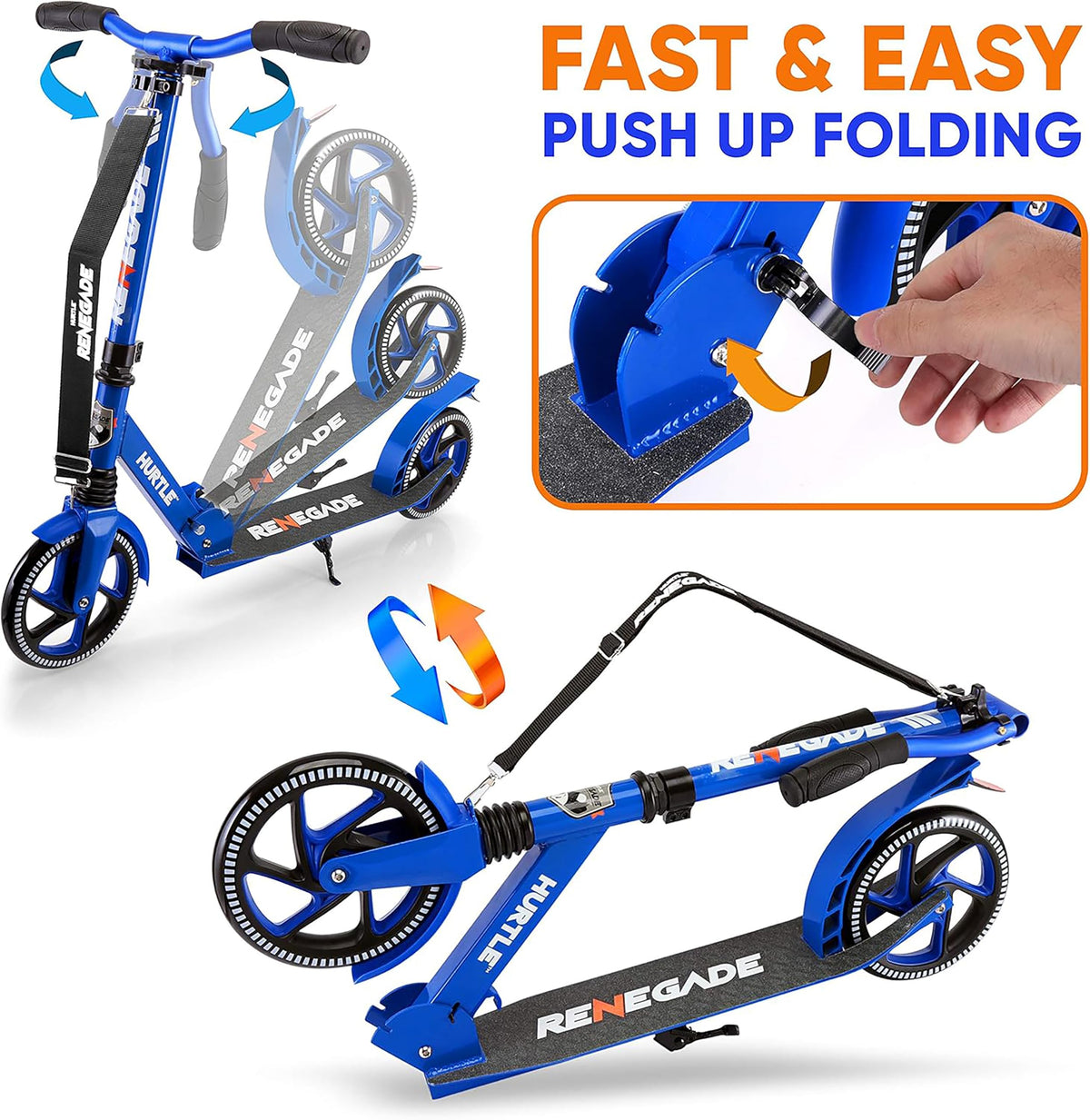 2-Wheel Folding Kick Scooter with Adjustable T-Bar Handlebar R422026