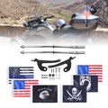2 Pack Stainless Steel Flag Pole Mount Kit with 6pcs Flags A305088