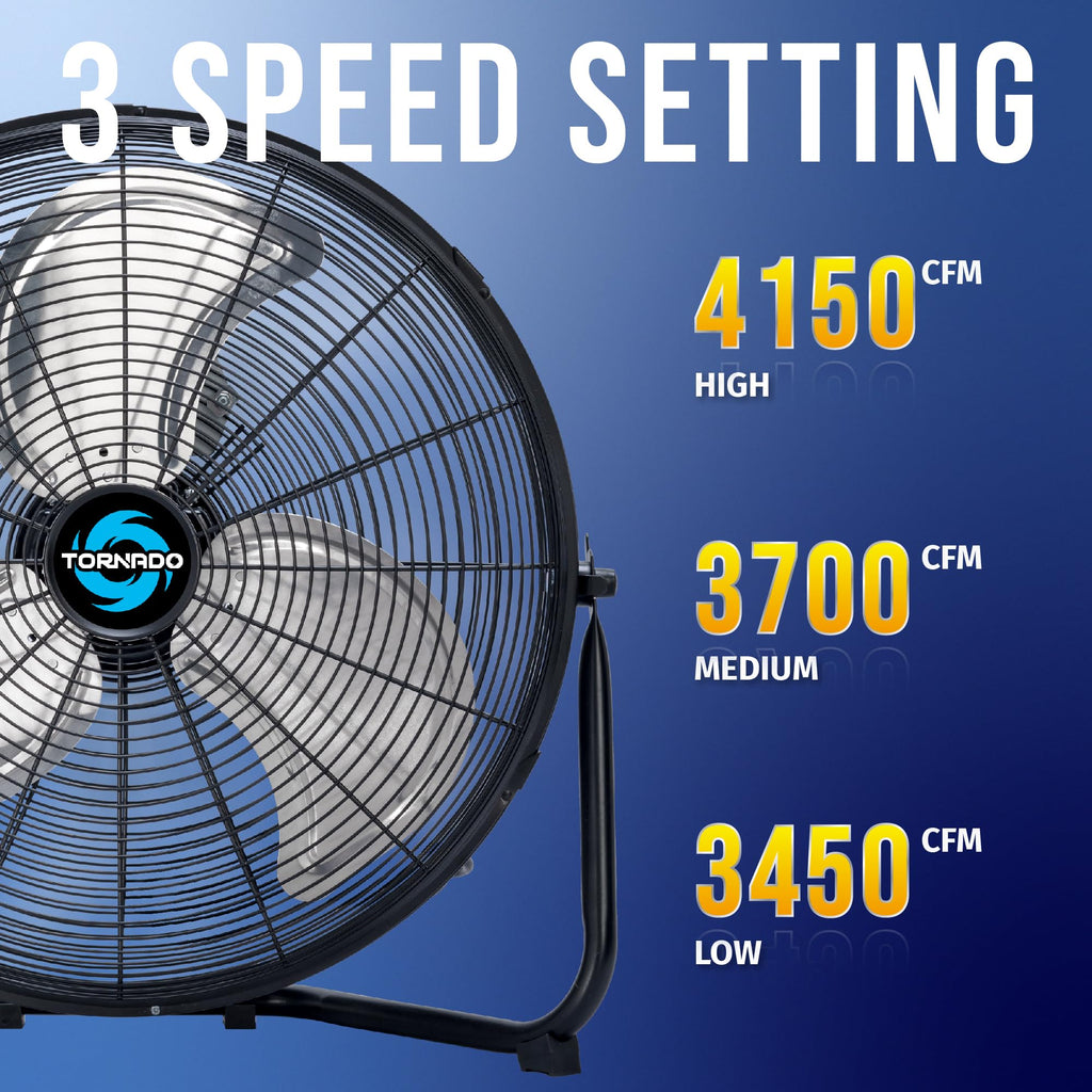 18" and 20" High Velocity Metal Floor Fans, 3-Speed U888