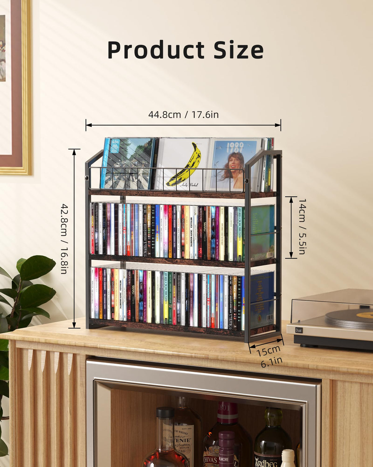 3 Tier CD Storage Rack Holds 123 Cases N832