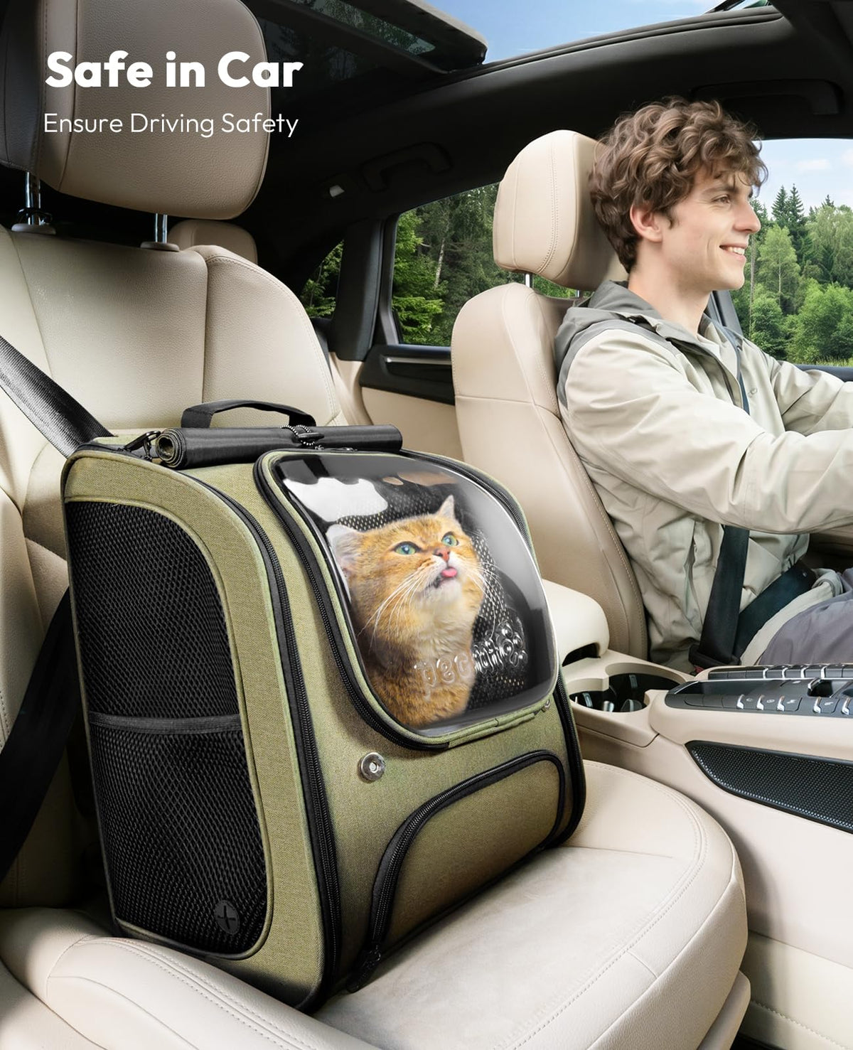 Green Cat Backpack Carrier M11895
