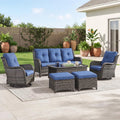 Grey Wicker 6 Piece Patio Furniture Set D58450