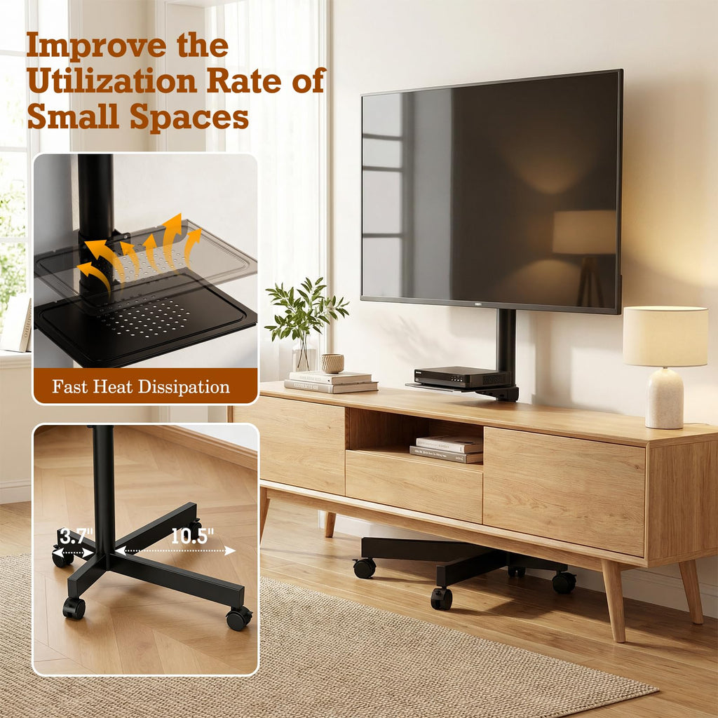 Rolling TV Stand with Wheels for 23-60 Inch Flat Curved TVs H678