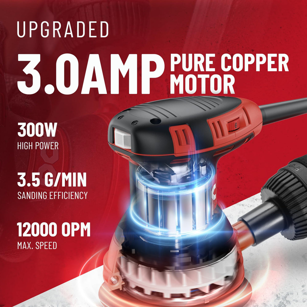 3.0 AMP Corded Random Orbital Sander B808