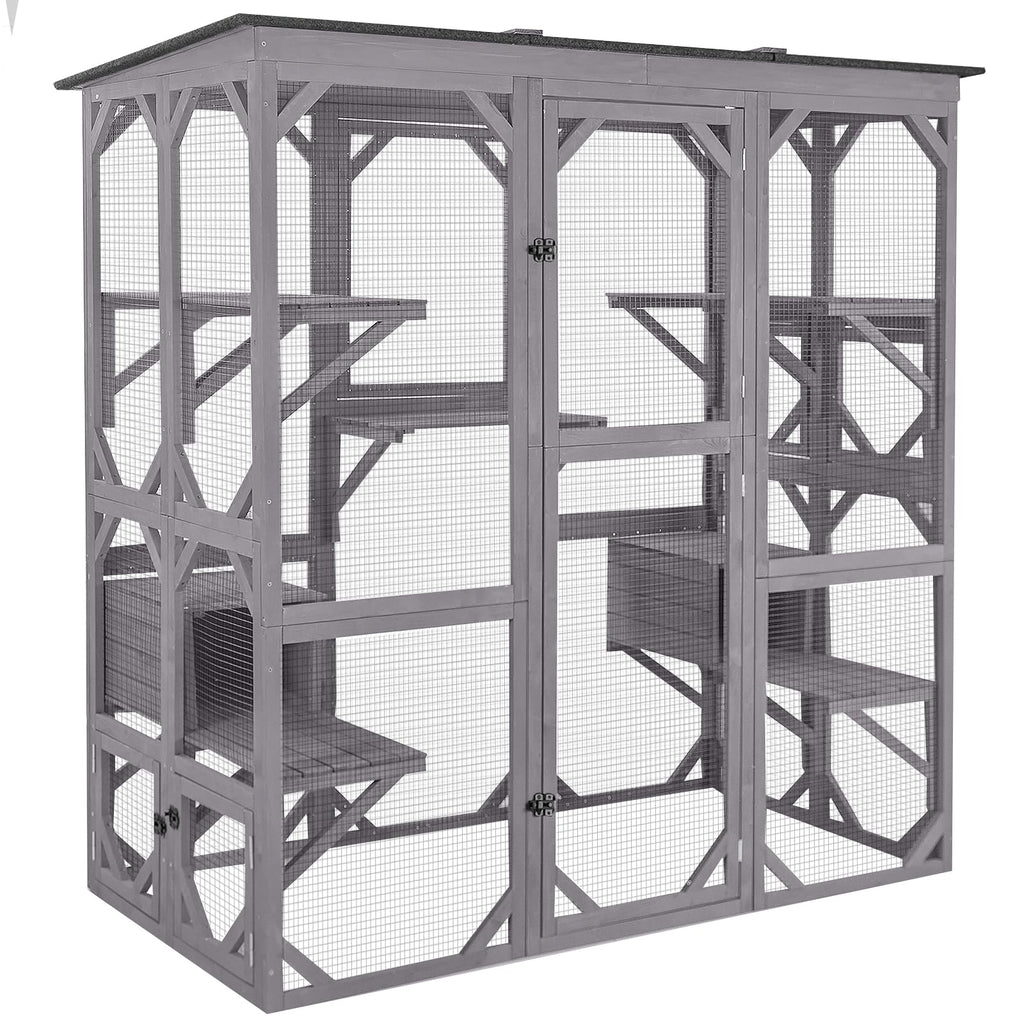 Extra Large 5-Level Outdoor Cat Enclosure with Cover S160