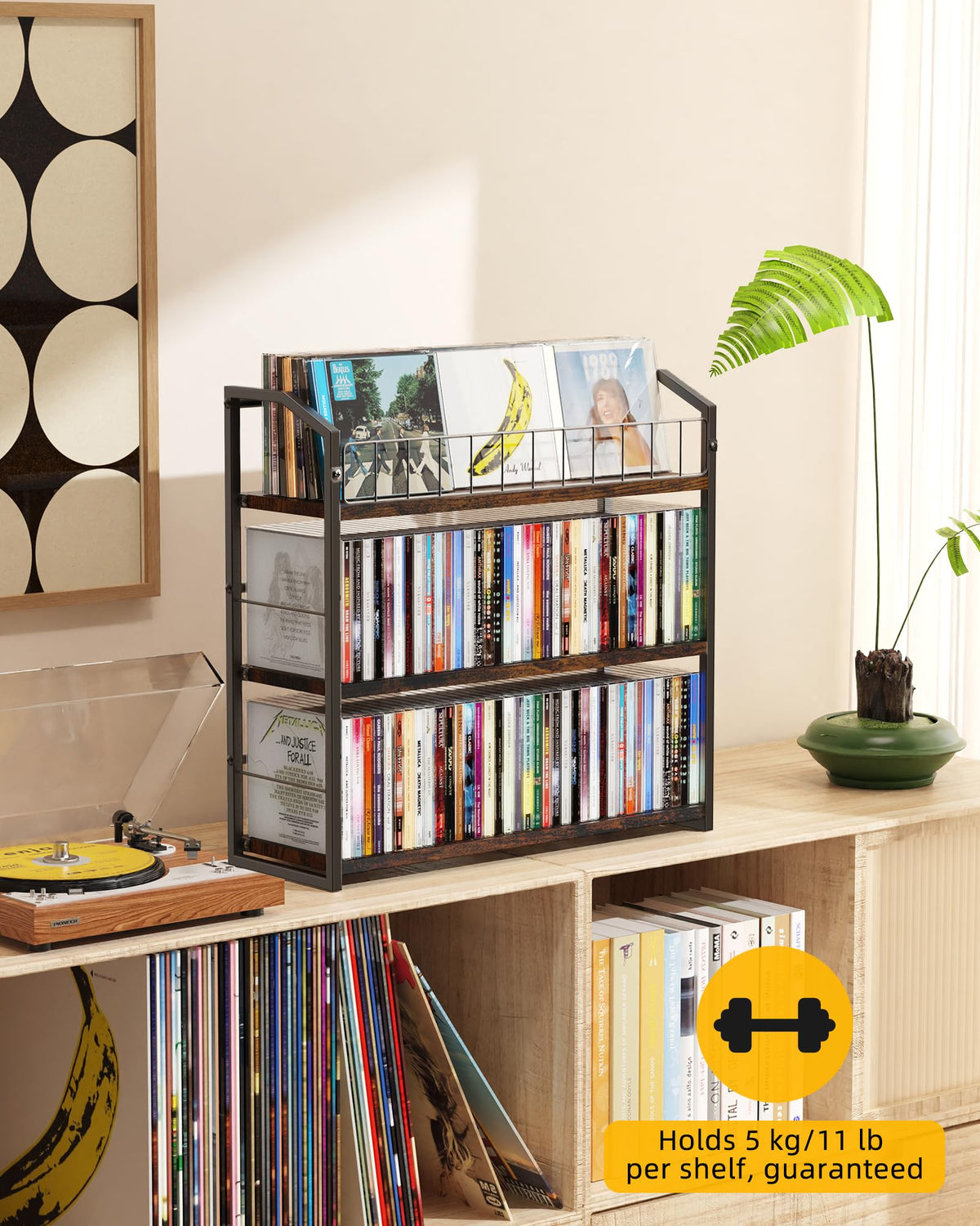 3 Tier CD Storage Rack Holds 123 Cases N832