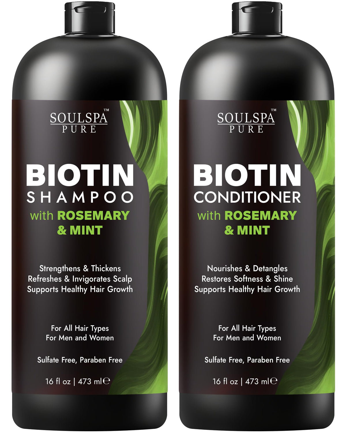 Biotin Rosemary Shampoo and Conditioner Set 16 fl oz L730390