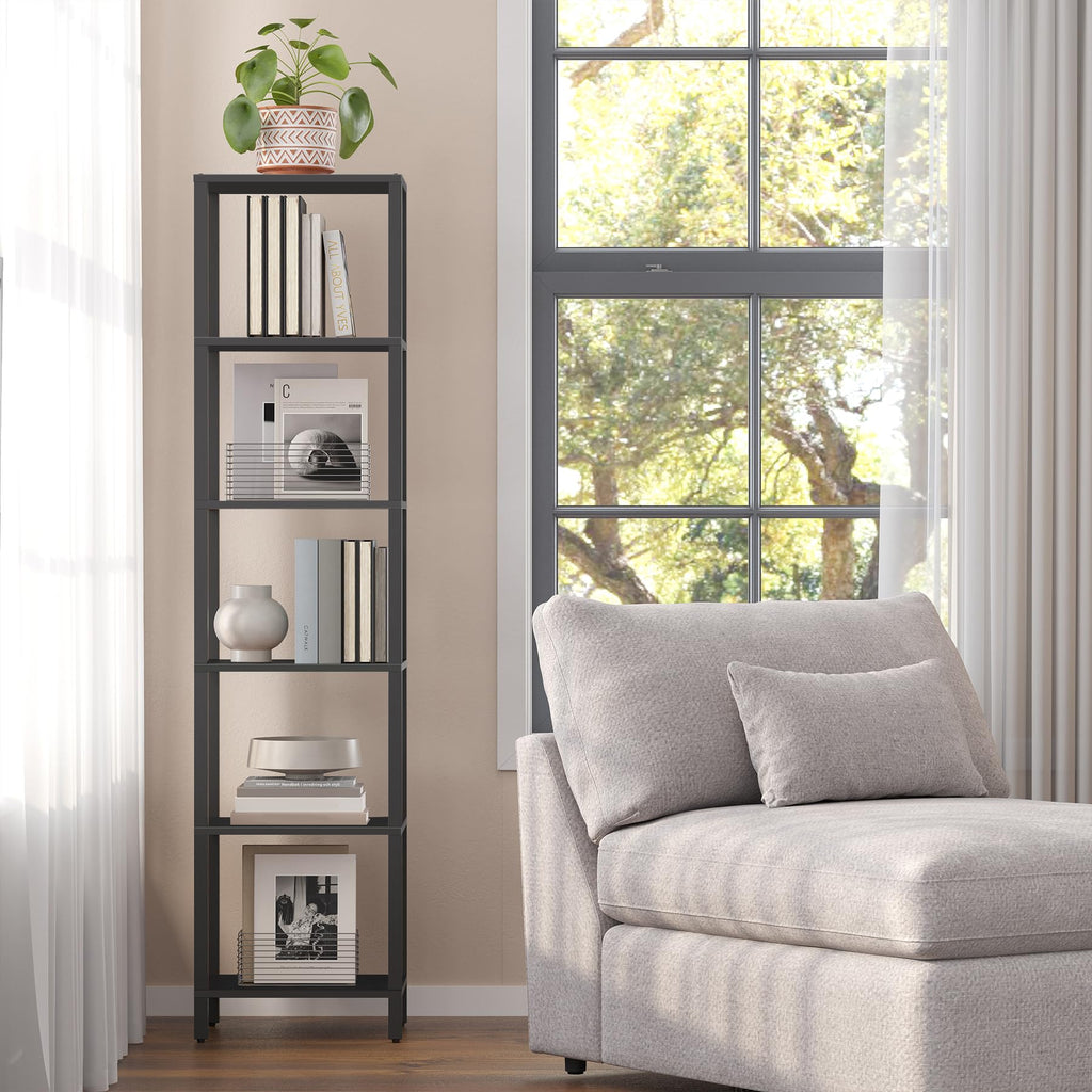 6-Tier Tall Narrow Bookshelf S24074
