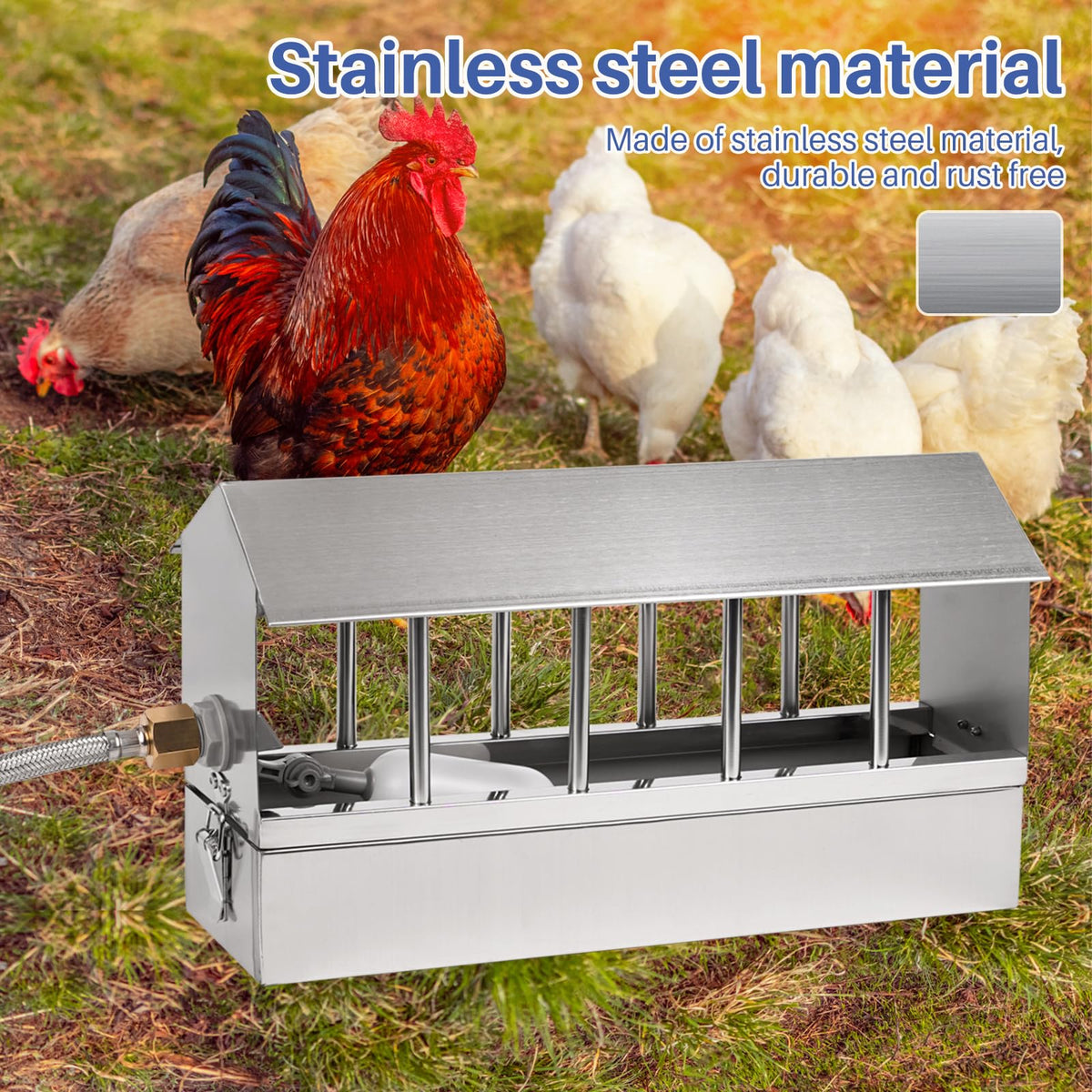 Stainless Steel Automatic Chicken Waterer with Float Valve G432245
