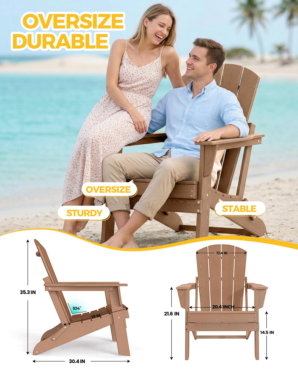 Folding HDPE Adirondack Chair P5214