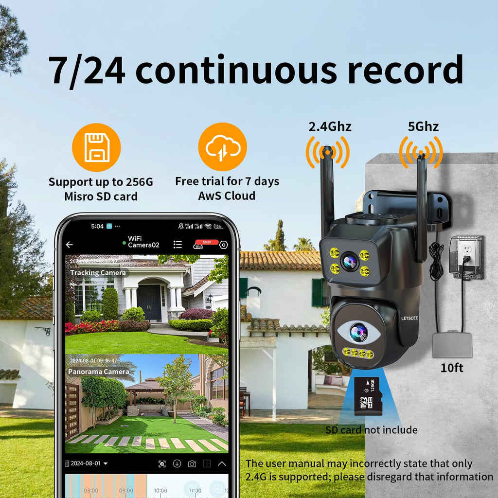 Dual Lens WiFi Security Camera Outdoor I496