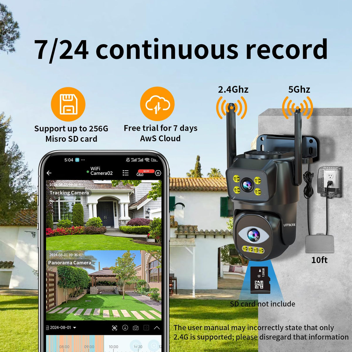 Dual Lens WiFi Security Camera Outdoor I496