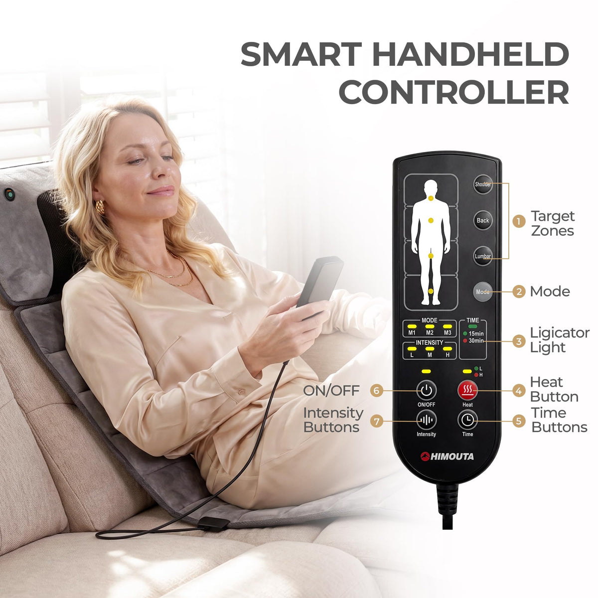 Grey Foldable Heated Full Body Massage Mat with 3D Neck Massager G55503