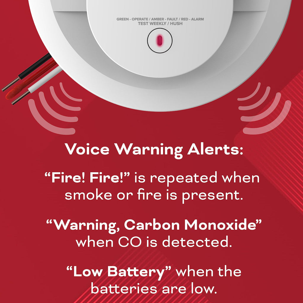 Hardwired Smoke & Carbon Monoxide Detector with Battery Backup, 2 Pack Q7085