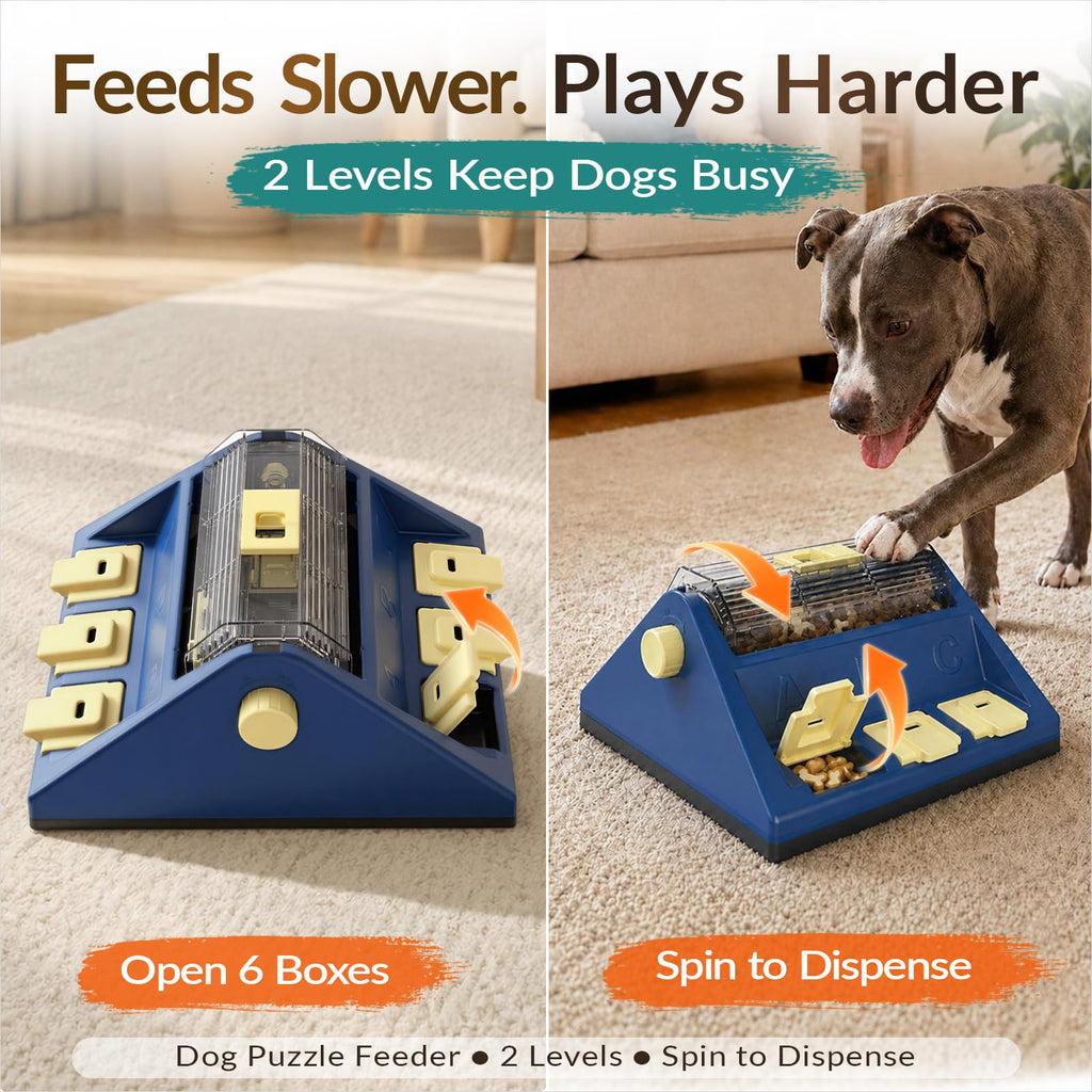 2-Level Dog Puzzle Toy Rotating Treat Dispenser V143960