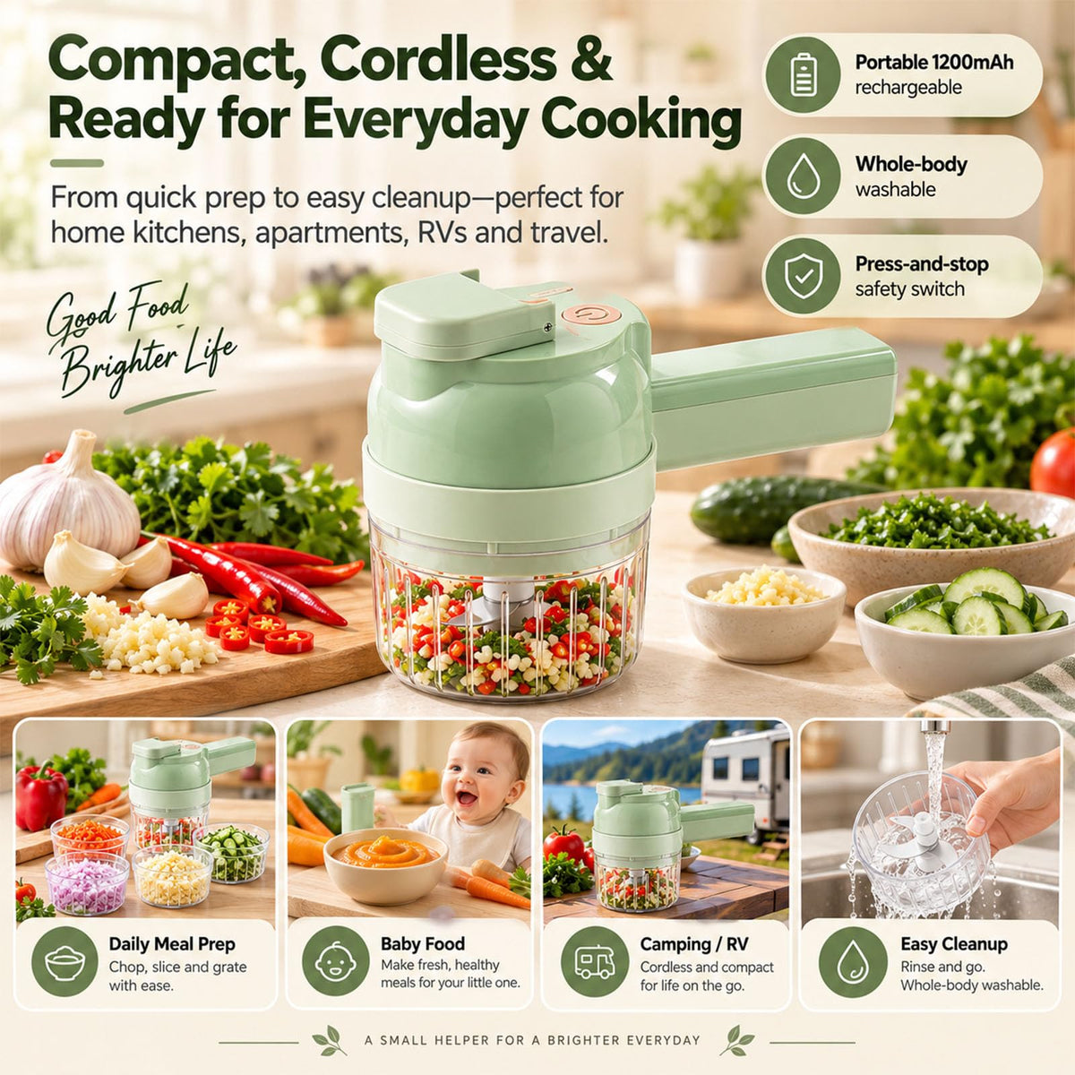 5-in-1 Wireless Electric Vegetable Chopper Z378446