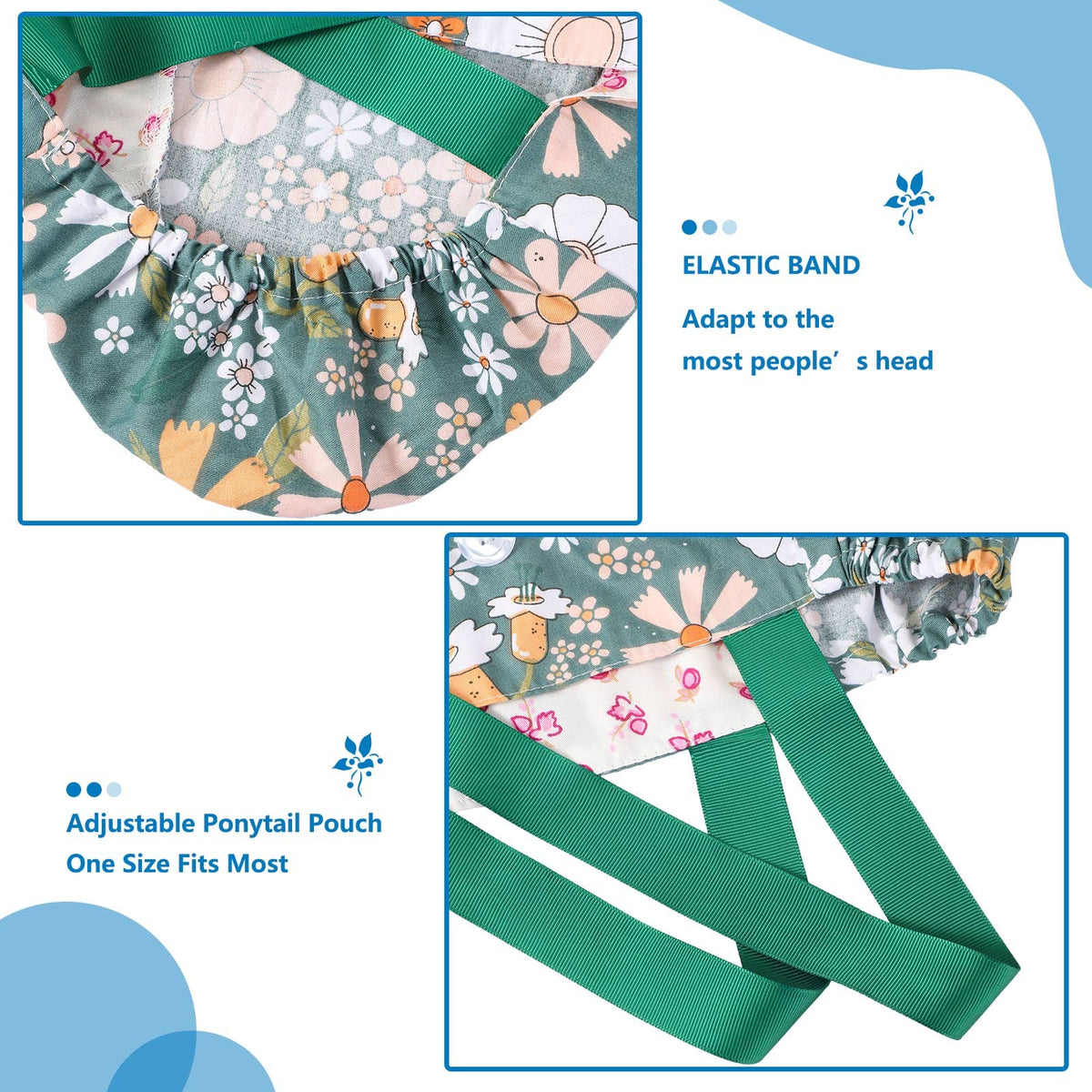 30 Pcs Scrub Caps with Buttons and Ribbon O814