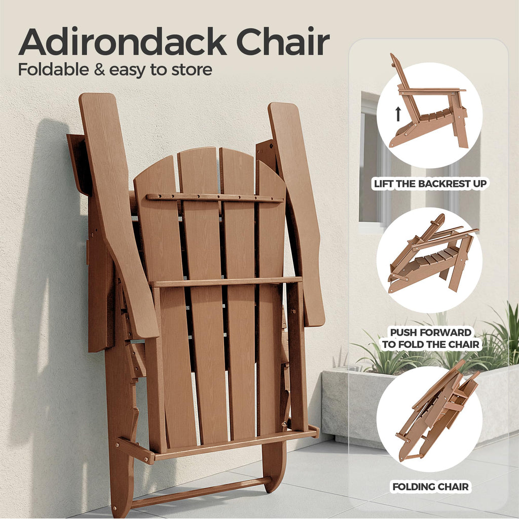 Folding HDPE Adirondack Chair P5214