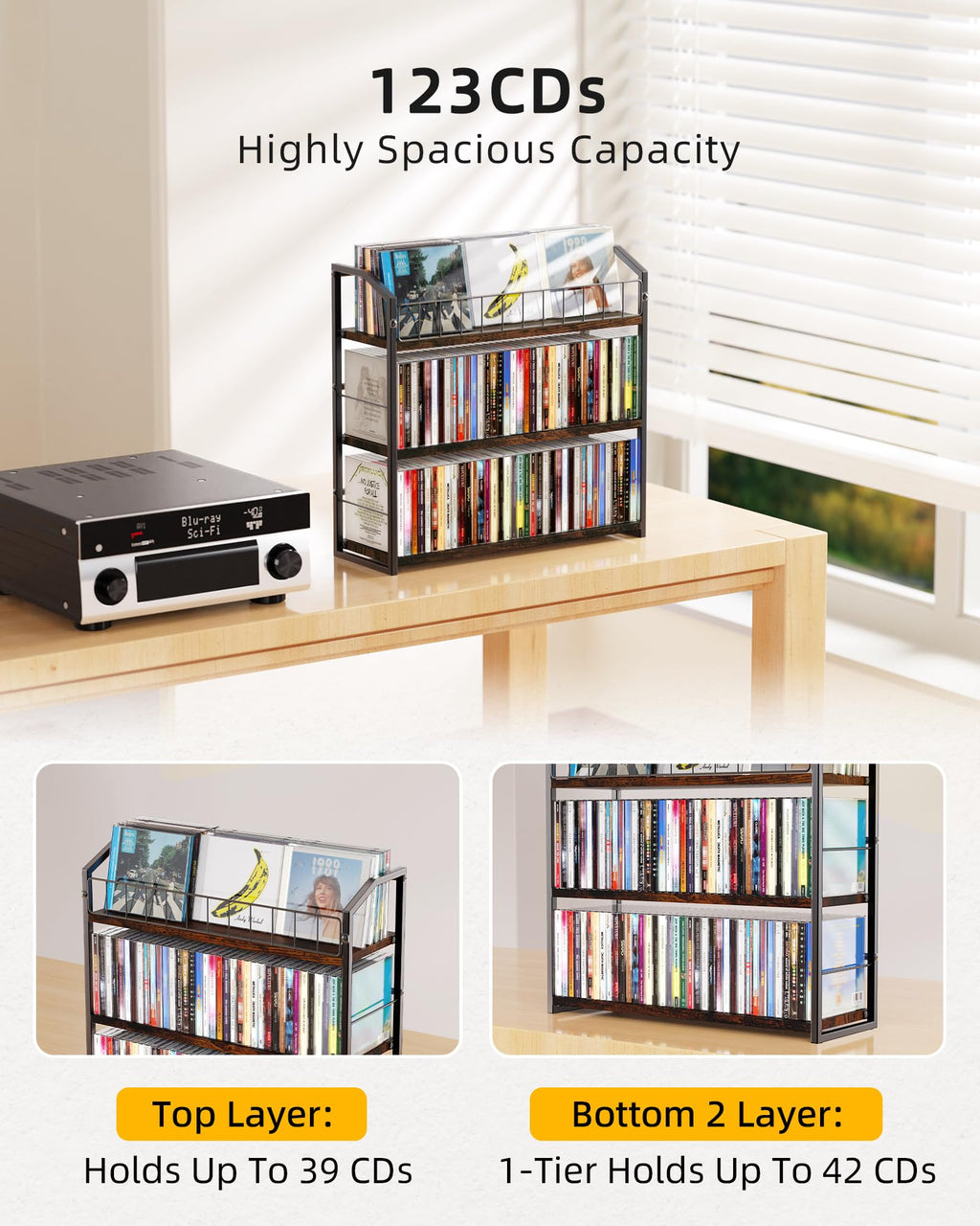 3 Tier CD Storage Rack Holds 123 Cases N832