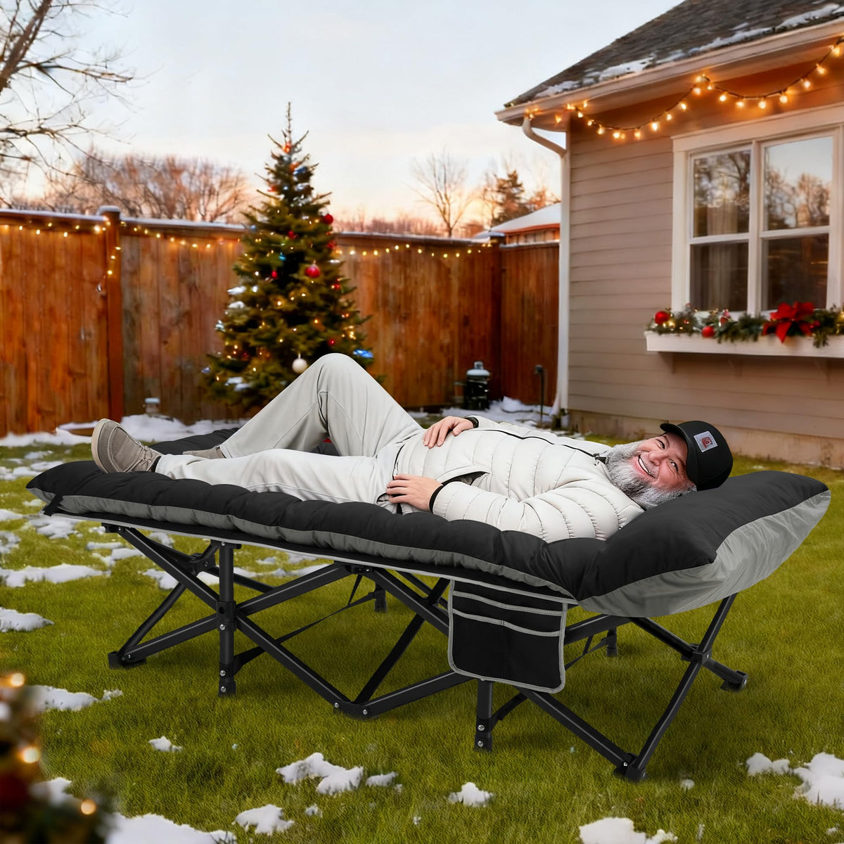32" Extra Wide Camping Cot with Mattress D757