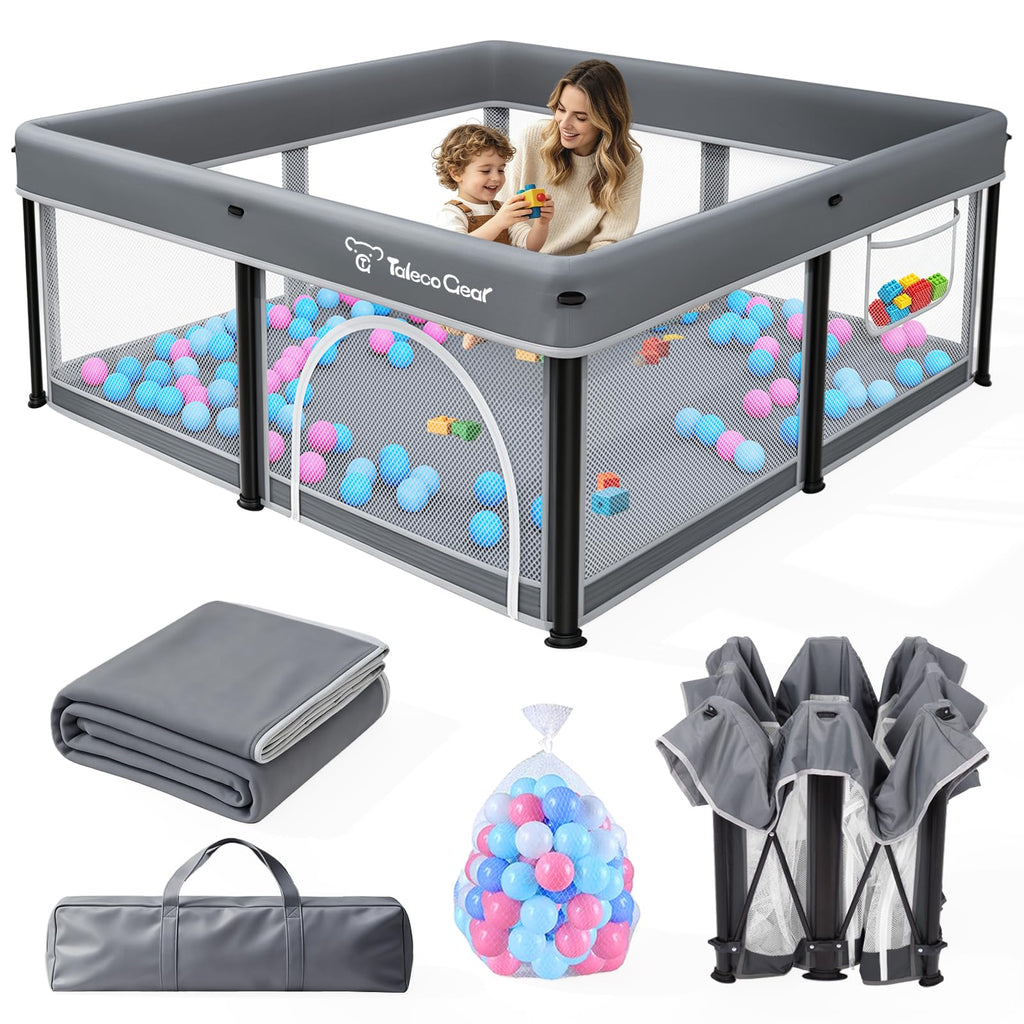Foldable Baby Playpen with Mat and Ocean Balls B4987