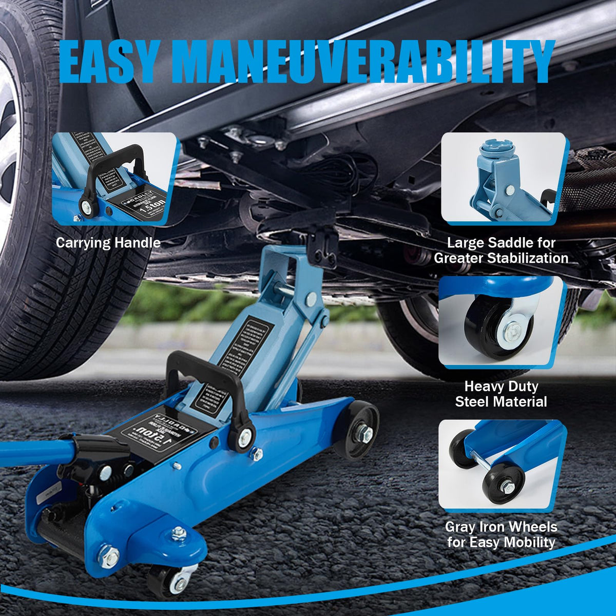 1.5 Ton Low Profile Steel Floor Jack L5315