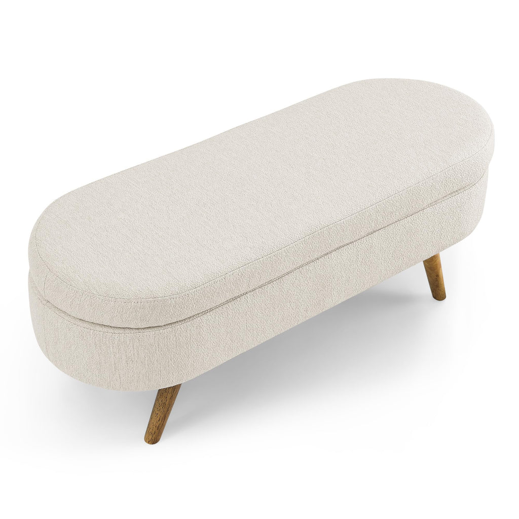 Oval Storage Bench with Rubber Wood Legs G882489